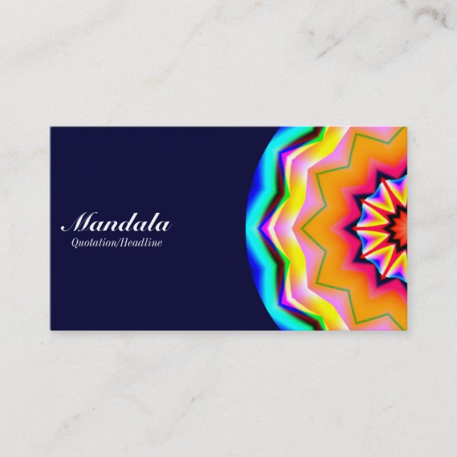 Half Mandala 01 - Dunkle Marine Visitenkarte (Vorderseite)