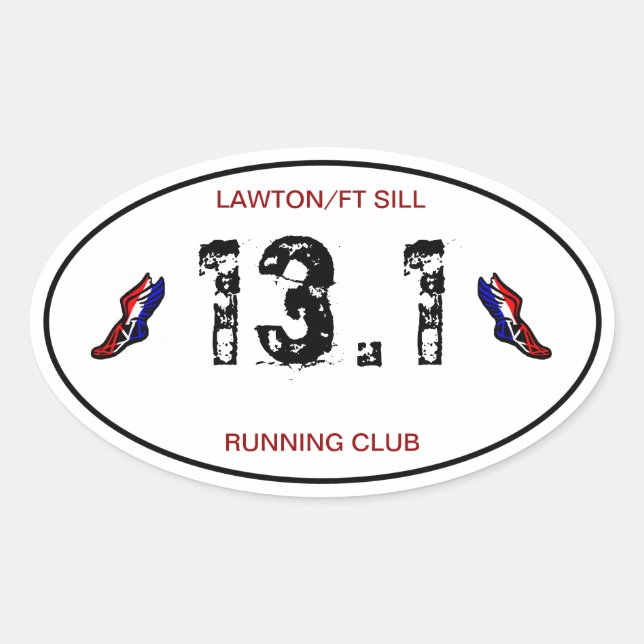 Half-Marathon-Sticker Ovaler Aufkleber (Vorderseite)