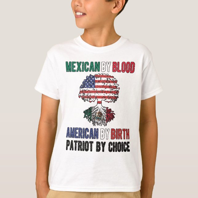 Half Mexican Half American Flag Mexico USA T-Shirt (Vorderseite)
