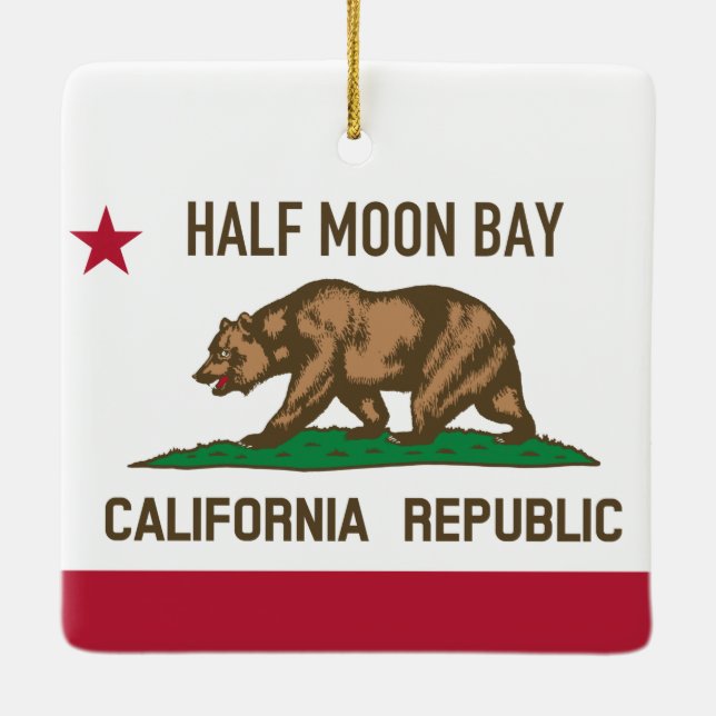 Half Moon Bay CA Keramikornament (Rückseite)