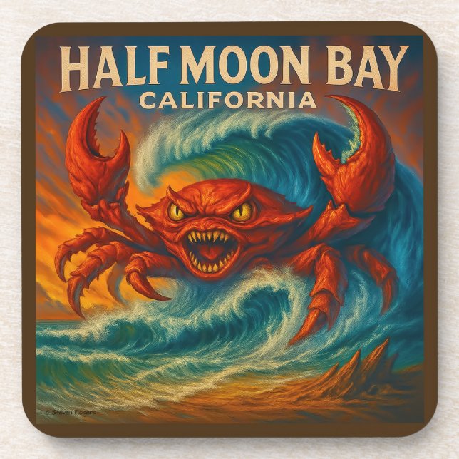 HALF MOON BAY, CALIFORNIA 6-PIECE COASTER SET.   GETRÄNKEUNTERSETZER (Vorderseite)
