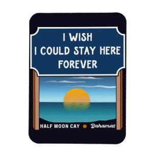 Half Moon Cay Bahamas Retro Sunset Vacation 60er Magnet