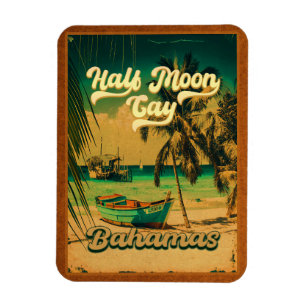 Half Moon Cay Bahamas Retro Vintager Urlaub 60er Magnet