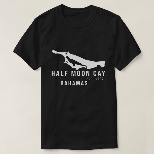 Half Moon Cay Karte Bahamas Minimalistisch Souveni T-Shirt (Design vorne)