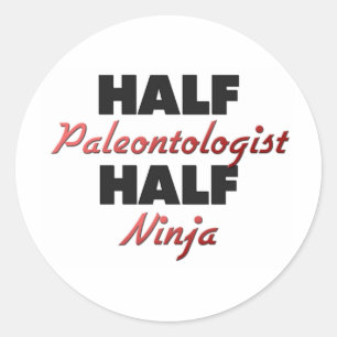 Half Ninja, Paläontologe Runder Aufkleber