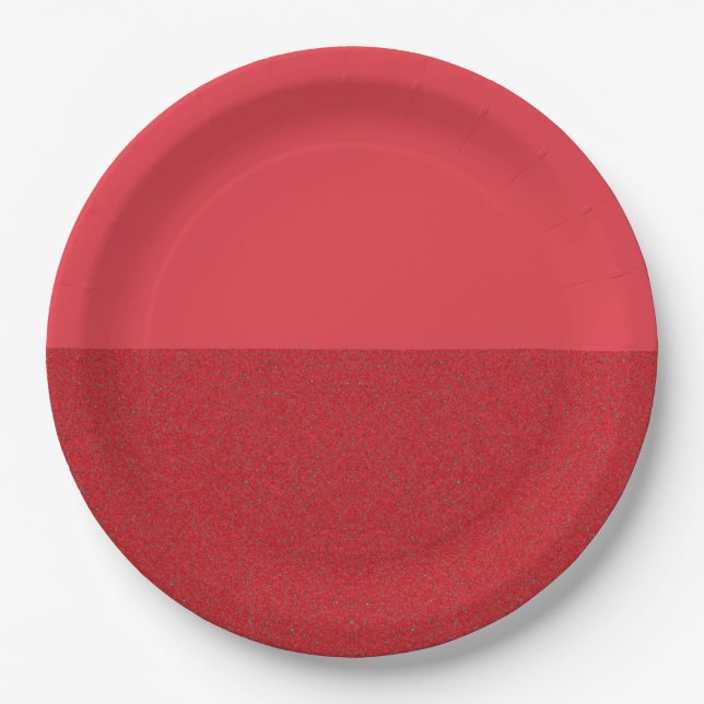 Half-Noise Assiette en Papier Rouge Tomate – Perso (Devant)