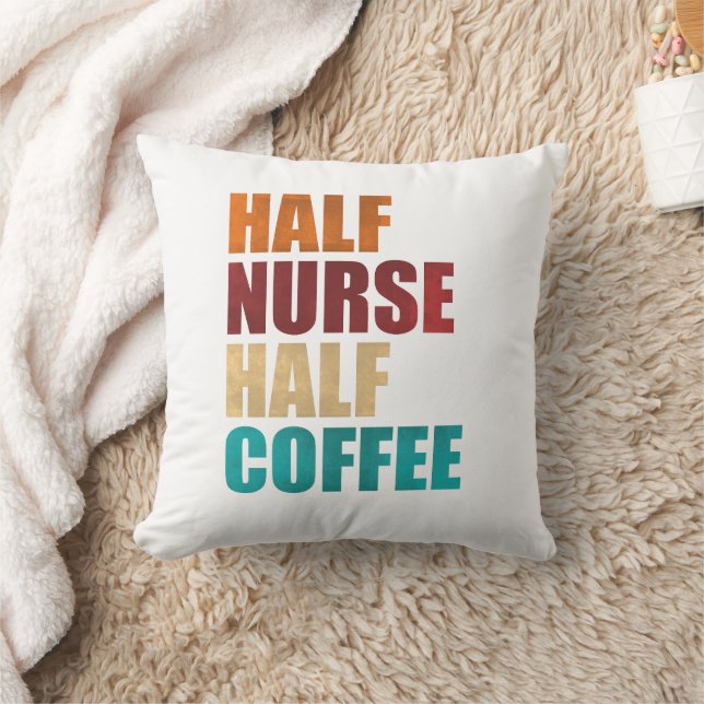 Half Nurse Half Coffee Funny Nurse Kissen (Decke)