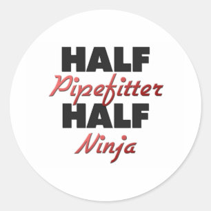 Half Pipefitter Half Ninja Runder Aufkleber