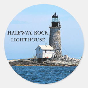 Half Rock Leuchtturm, Maine Round Stickers