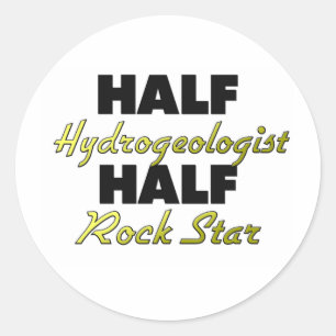 Half-Rock-Star-Hydrogeologin Runder Aufkleber