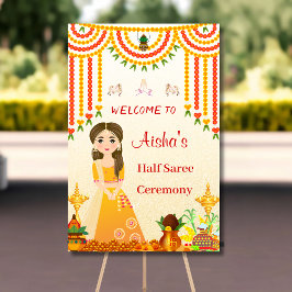 Half Saree Begrüßungsschild Halff sari Begrüßungpo Poster