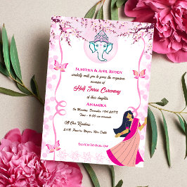 Half Saree Ritu Kala Samskara Butterfly Einladung