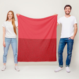 Half Solid halb texturierte Tomate Red Fleece Blan