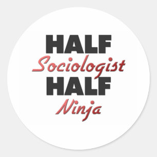 Half Soziologe Half Ninja Runder Aufkleber