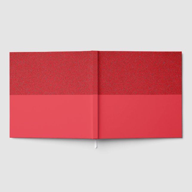Half Textured Red Guest Book - Bold & Elegant Gästebuch (Voll)