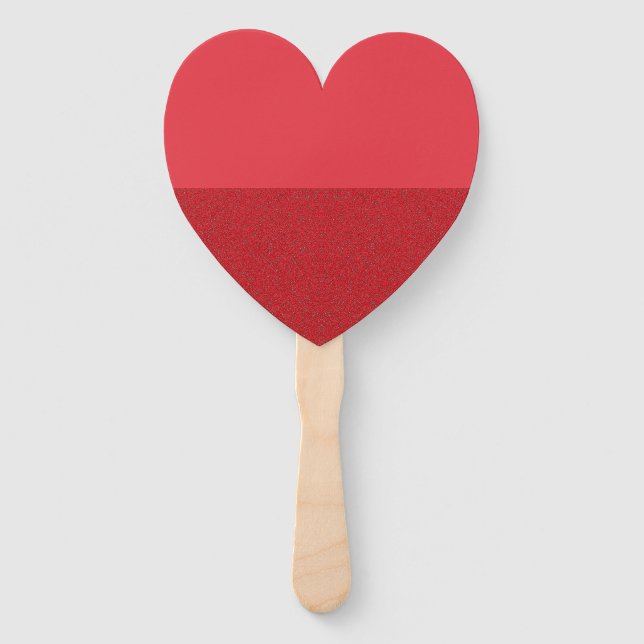 Half Texturierte Herz Hand Fan - Tomatenrot (Custo Fächer (Vorderseite)