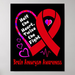 Half The Heart Twice The Fight Brain Aneurysm Awar Poster