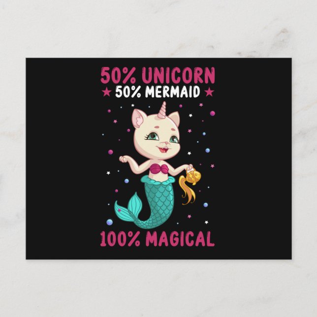 Half Unicorn Halbmaid Postkarte (Vorderseite)