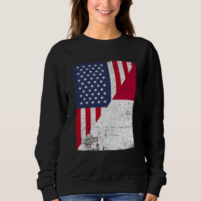 Half USA Flag Half Malta Flag American Maltese Sweatshirt (Vorderseite)