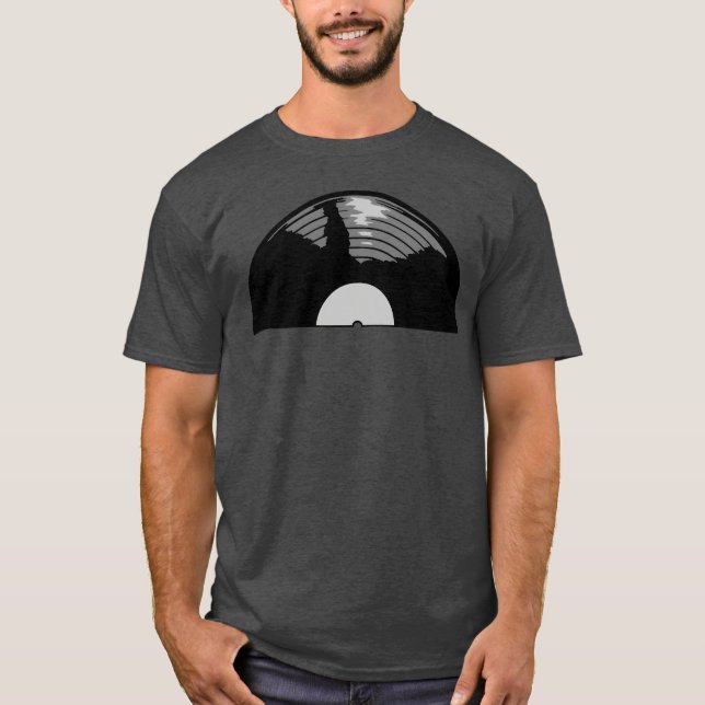 Half vinyl record music friends T-Shirt (Vorderseite)