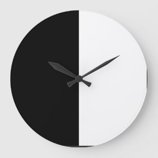 half white half black, half black half white große wanduhr