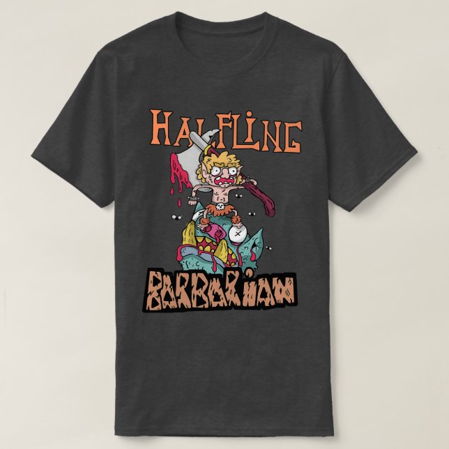 Halfling Barbarian DnD Angry Rage T-Shirt (Design vorne)