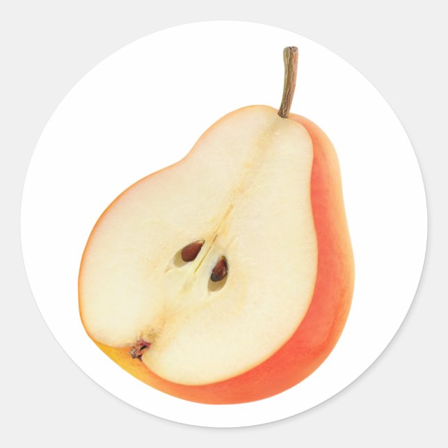 Hälfte der Birne Runder Aufkleber (Vorderseite)