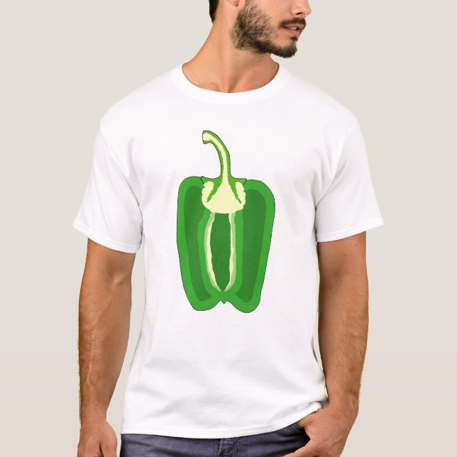 Hälfte grüner Pfeffer- T-Shirt (Vorderseite)
