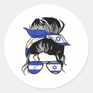 Hälfte Nicaraguan Hälfte israelischen Mix Nicaragu Runder Aufkleber