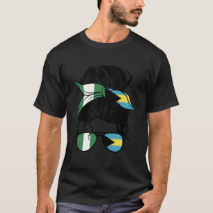 Hälfte Nigerian Half Bahamian Roots Nigeria Bahama T-Shirt