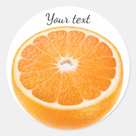 Hälfte Orange Runder Aufkleber