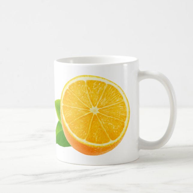 Hälfte Orangenobst Kaffeetasse (Rechts)