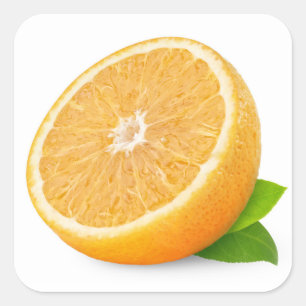 Hälfte Orangenobst Quadratischer Aufkleber