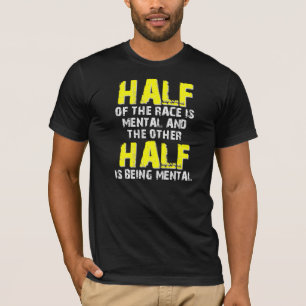 Hälfte Rennen-Schmutz-Fahrradmotocross-lustige T-Shirt