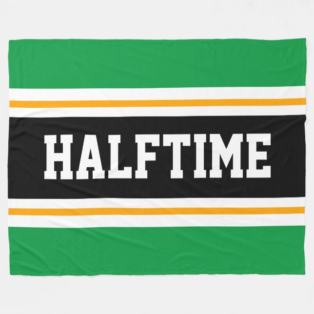 HALFTIME Schwarz-weiße Racing Streifen Fleecedecke (Vorderseite (Horizontal))