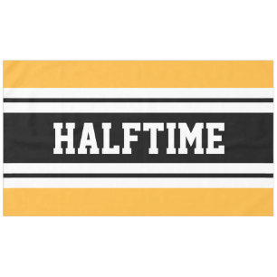 HALFTIME Sporty Bright Yellow Schwarz-weiße Streif Tischdecke