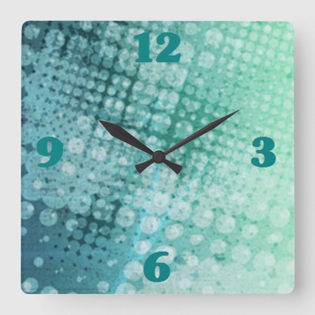 Halfton Pop Minze grüne Wall Uhr (Vorderseite)