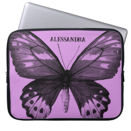 Halftone Butterfly Laptop-Sieb - Lavendel Person Laptopschutzhülle