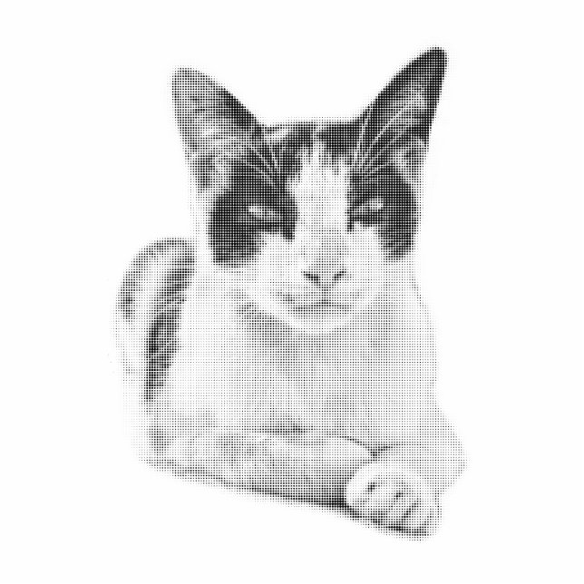 Halftone Calico Charm Freistehende Fotoskulptur (Vorne)