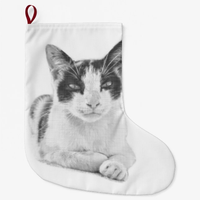 Halftone Calico Charm Großer Weihnachtsstrumpf (Vorderseite)