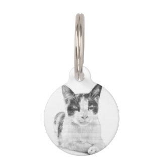 Halftone Calico Charm Haustiermarke