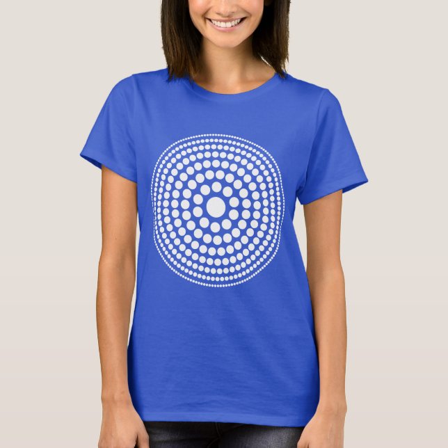 Halftone Circle 01 - Weiß auf Dunkel T-Shirt (Vorderseite)