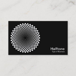 Halftone Circle 02 - Weiß auf Schwarz Visitenkarte