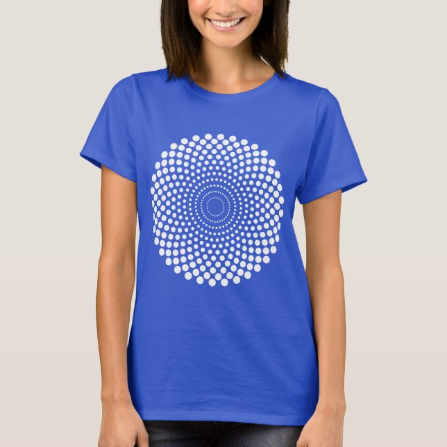 Halftone Circle 02 - White on Dark T-Shirt (Vorderseite)