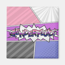 Halftone-Genitalfluidypografie mit Fahne Magnet