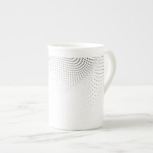 Halftone Polka Dot Bone China Tasse