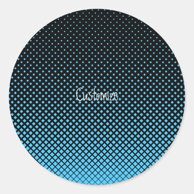 Halftone Vector Diamond Muster Thunder_Cove Runder Aufkleber (Vorderseite)