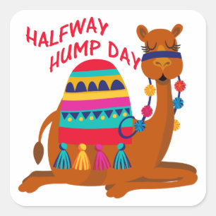 HALFWAY HUMPDAY QUADRATISCHER AUFKLEBER