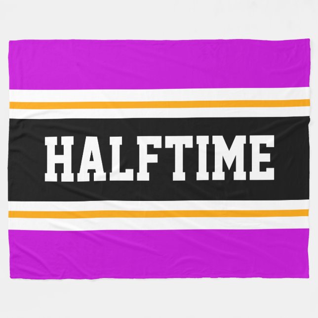 HALFZEIT Hellrosa Schwarz-weiße Racing Streifen Fleecedecke (Vorderseite (Horizontal))