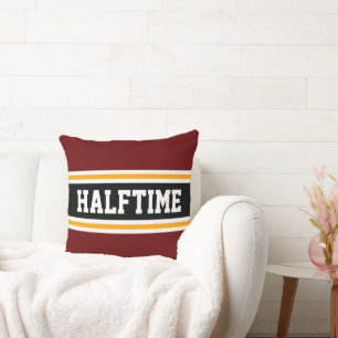 HALFZEIT Tiefe, rot-gelbe schwarze sportive Streif Kissen